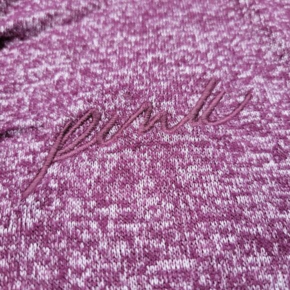 VS PINK Purple Marled 1/4 Button Oversized Comfy Casual Long Sleeve Crop Tunic - Picture 3 of 6